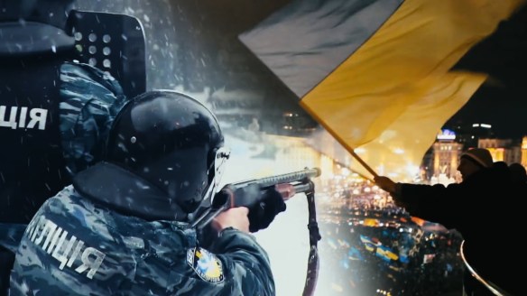 Ukrainian police fire on unarmed protesters.